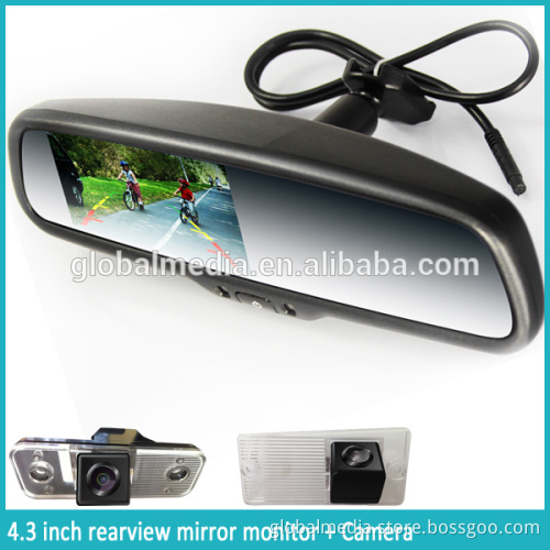 Car interior rear view mirror monitor with digital compass & temperature